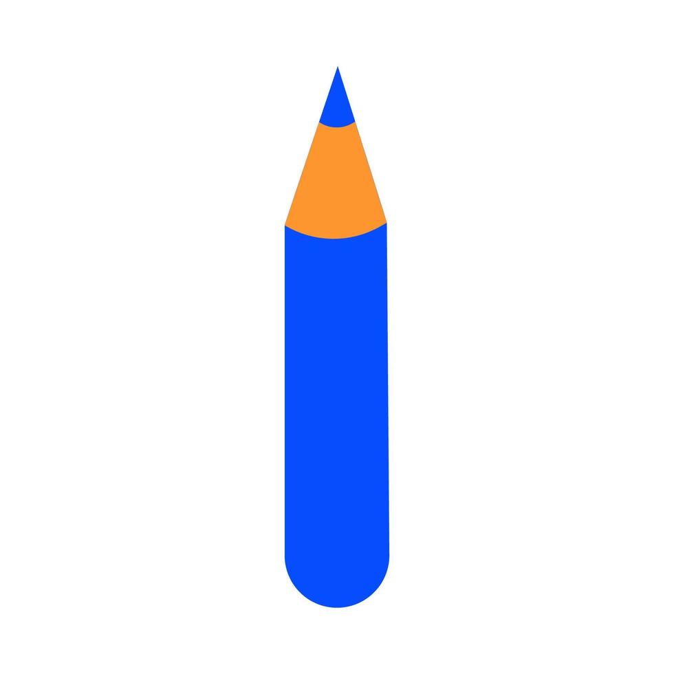 escola lápis projeto ilustração vetorial escrever ferramenta arte isolado ícone branco. equipamento lápis de madeira cor azul sinal simples. papelaria fornecer instrumento de madeira desenho ícone ferramenta elemento trabalho vetor