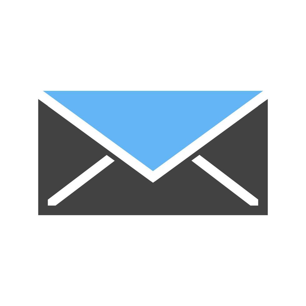 ícone azul e preto do glifo de mensagens vetor