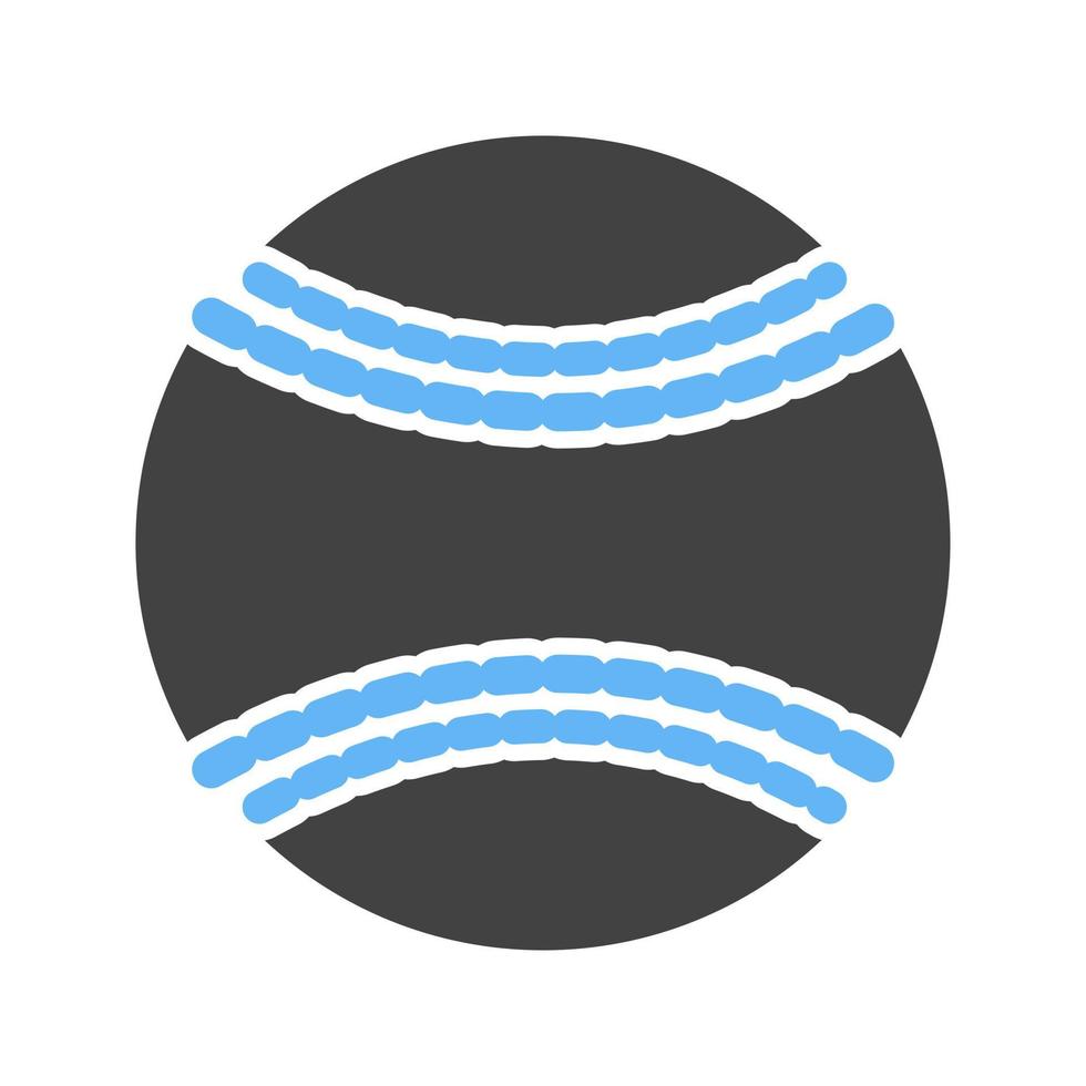 ícone azul e preto do glifo de softball vetor