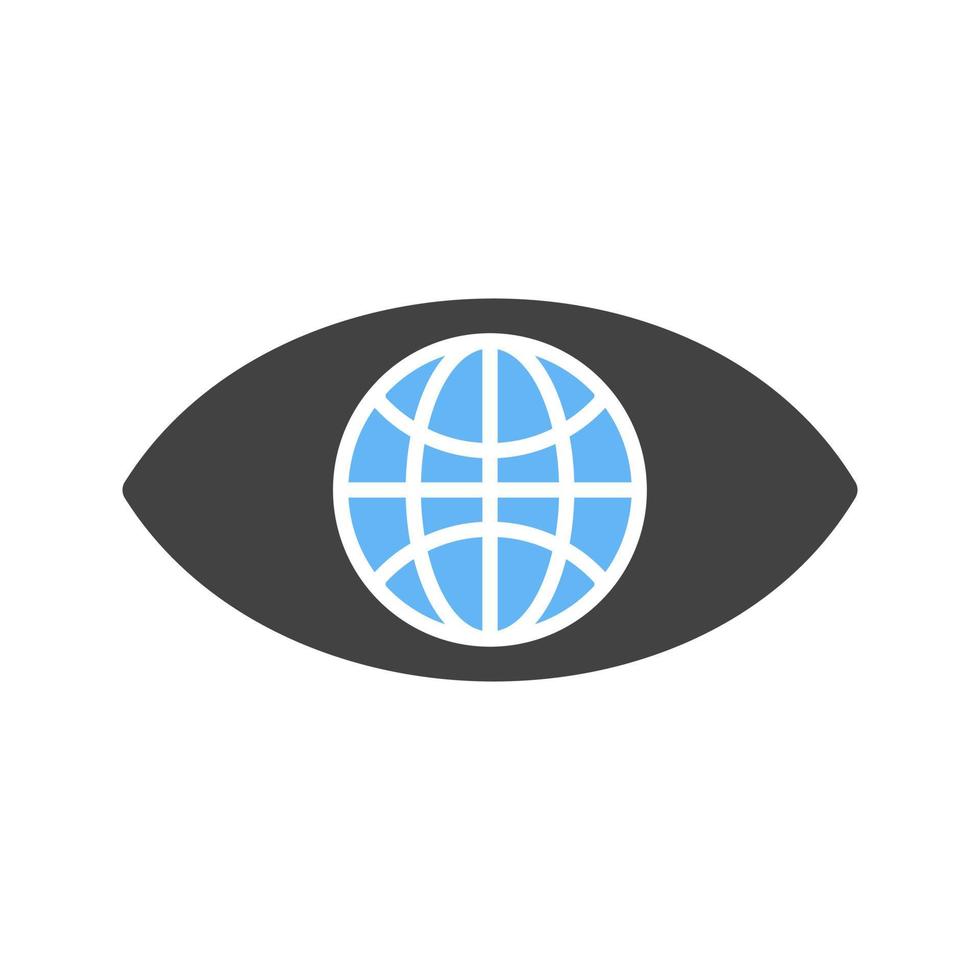 ícone azul e preto do glifo de ação climática vetor