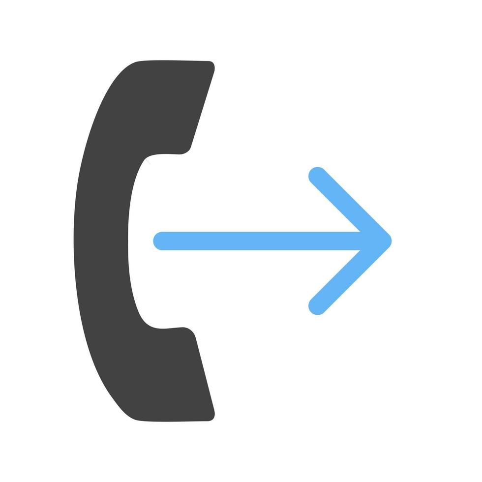 ícone azul e preto do glifo de chamada de saída vetor