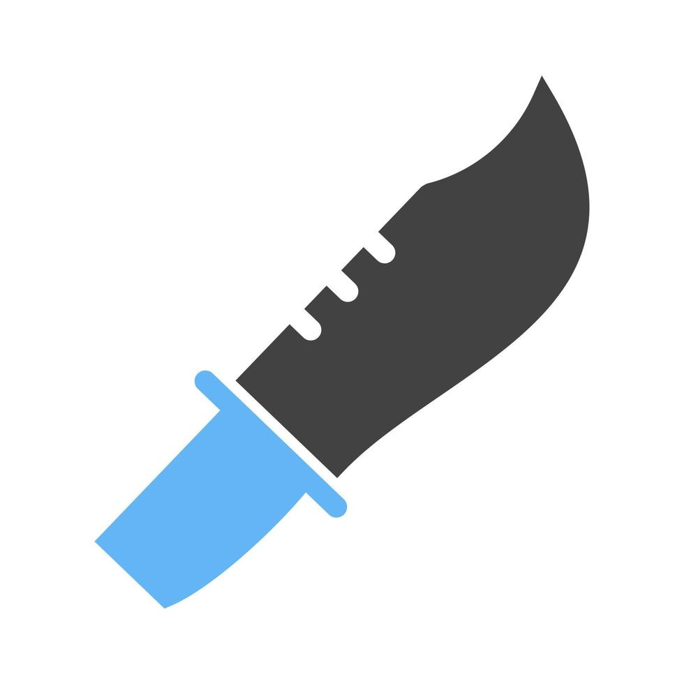 ícone de glifo de faca azul e preto vetor