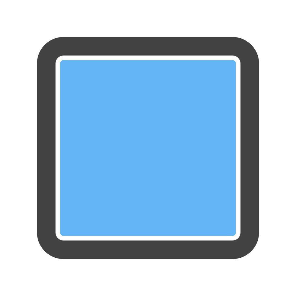 quadrado com ícone azul e preto do glifo de canto redondo vetor