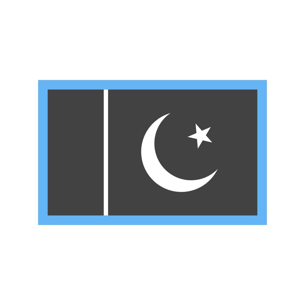 ícone azul e preto do glifo do Paquistão vetor