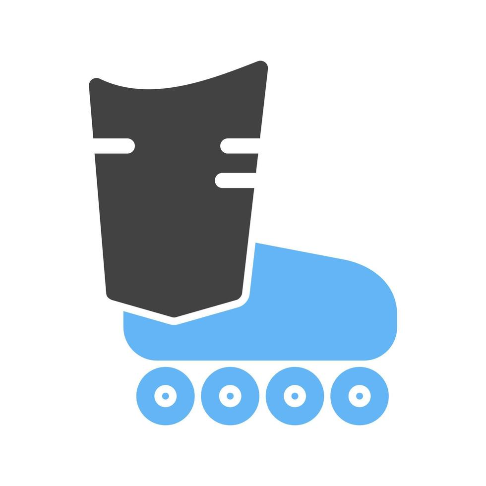 ícone de glifo de patins azul e preto vetor