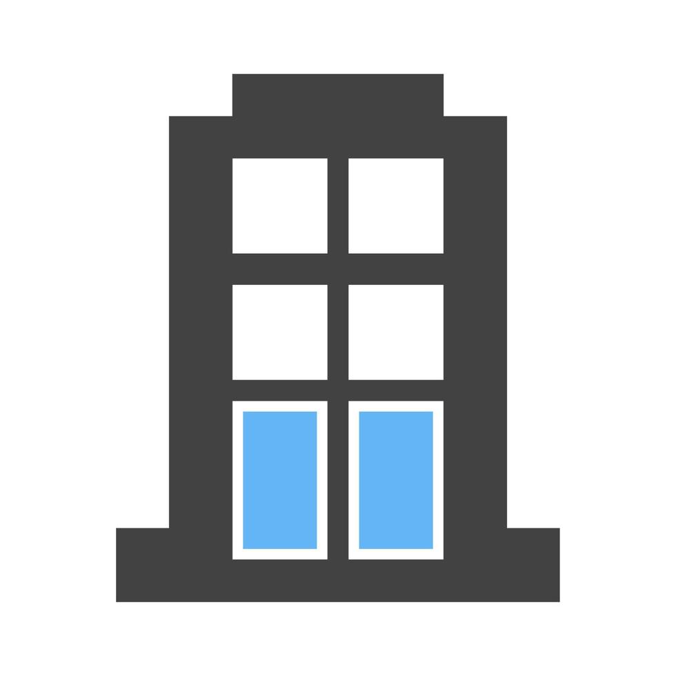 ícone azul e preto do glifo do apartamento vetor