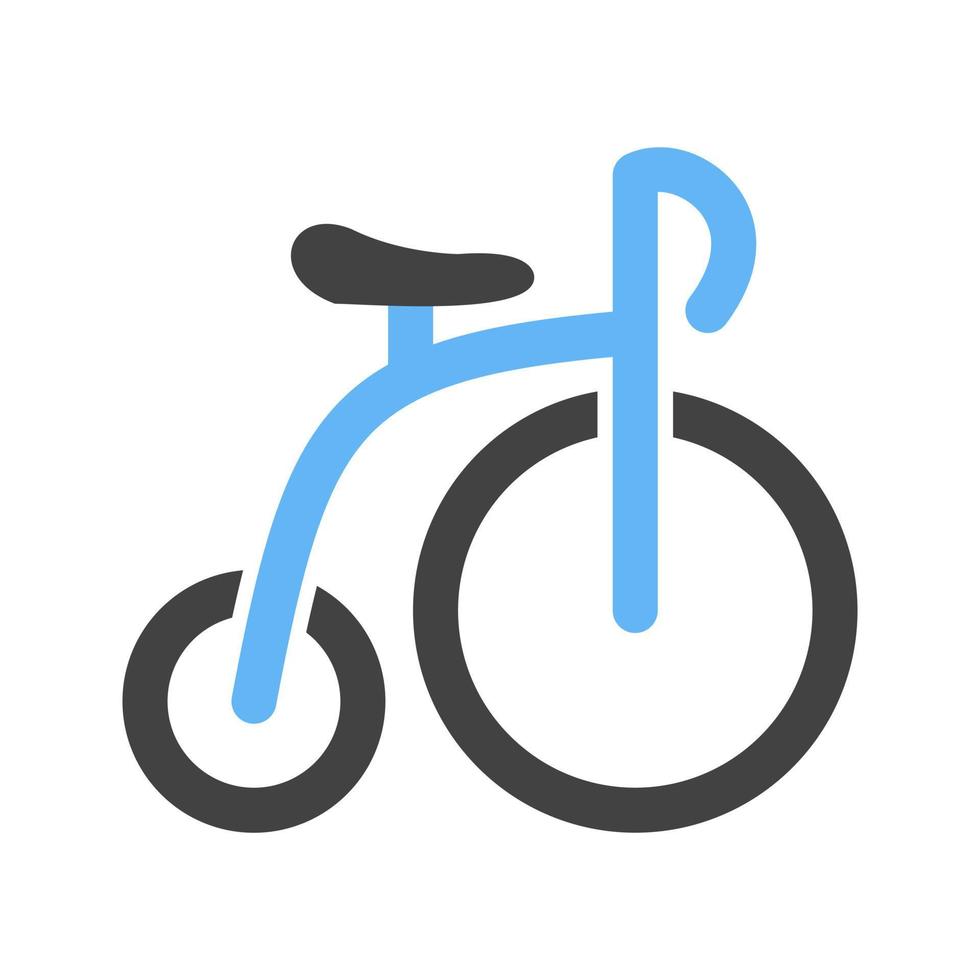ícone azul e preto do glifo de bicicleta vetor