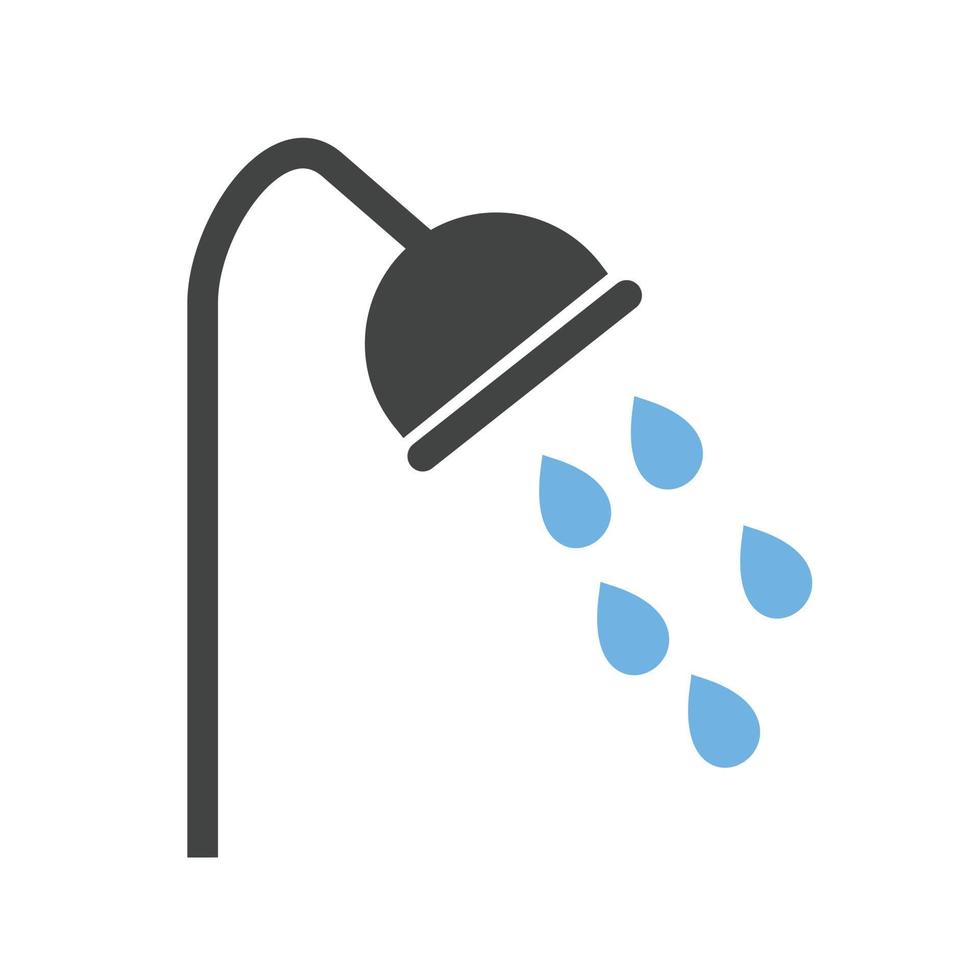 ícone de glifo de chuveiro azul e preto vetor