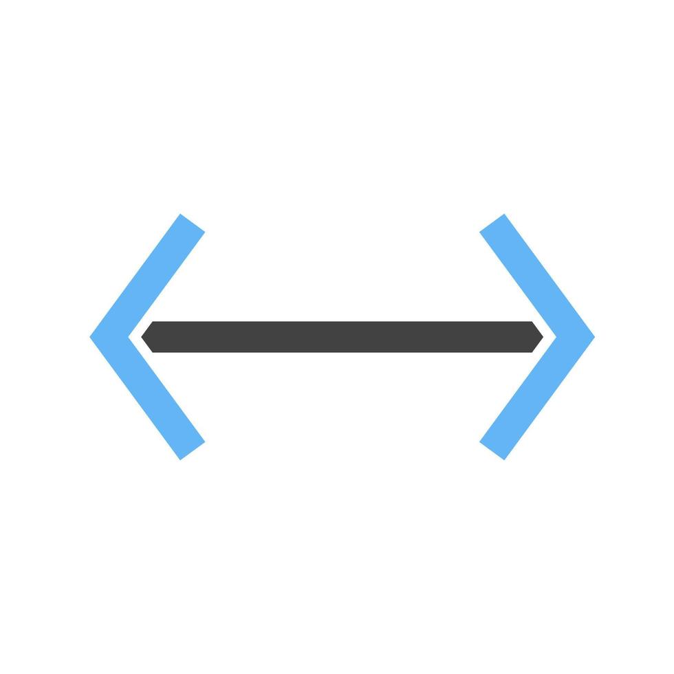 ícone azul e preto do glifo esquerdo-direito vetor