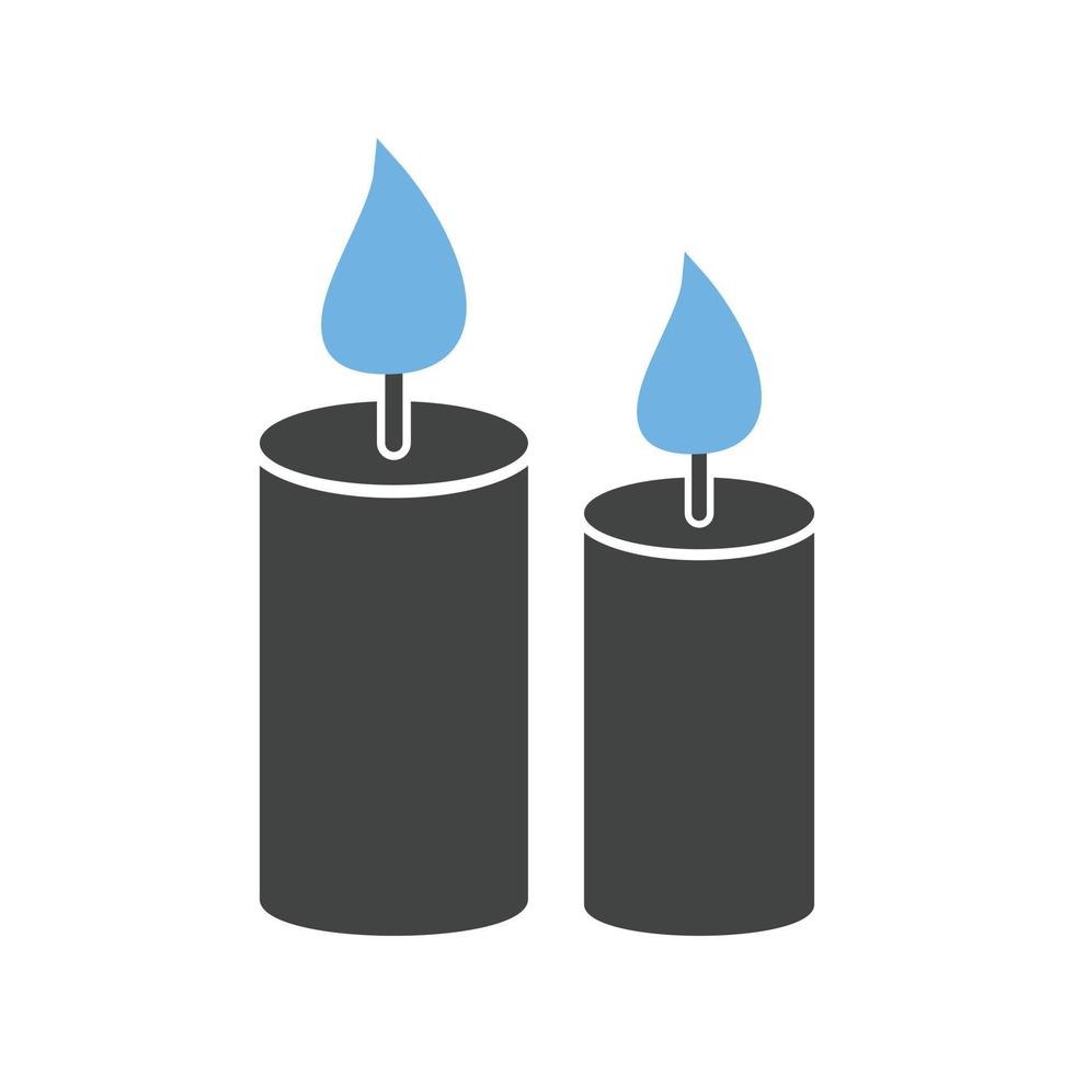 velas glifo ícone azul e preto vetor