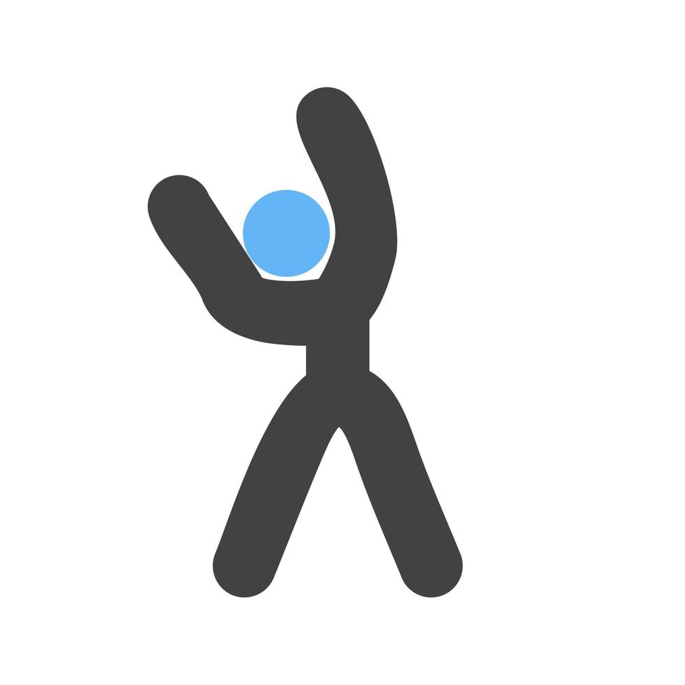 pessoa exercitando o ícone azul e preto do glifo vetor