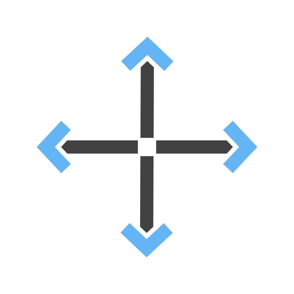 ícone azul e preto do glifo ii em tela cheia vetor