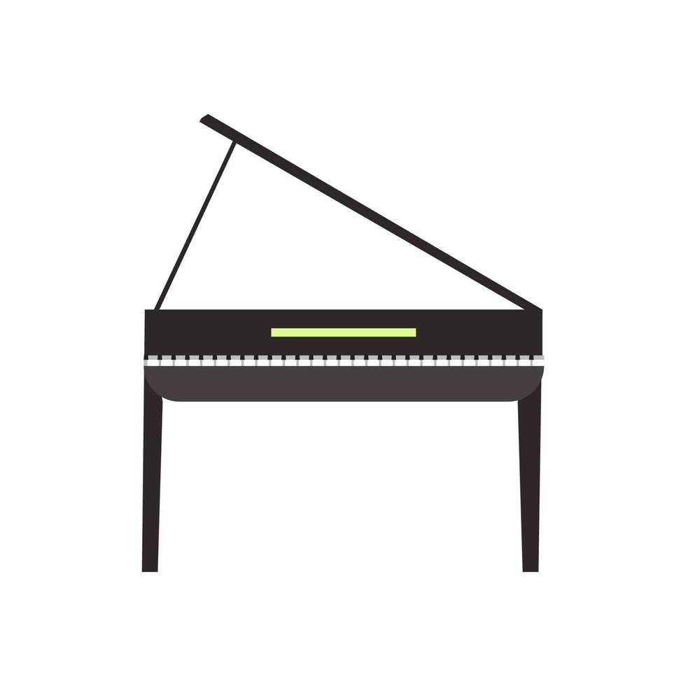 piano de cauda ilustração vetorial instrumento de teclado de música. piano clássico com design de conceito chave. jazz instrumento musical isolado branco. objeto simples grande orquestra equipamento de desenho sinal de desenho animado vetor