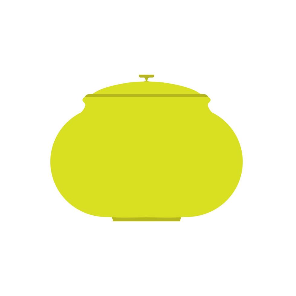 panelas casa símbolo cozinha interior. lidar com o ícone plano de vetor de ferramenta de louça culinária verde