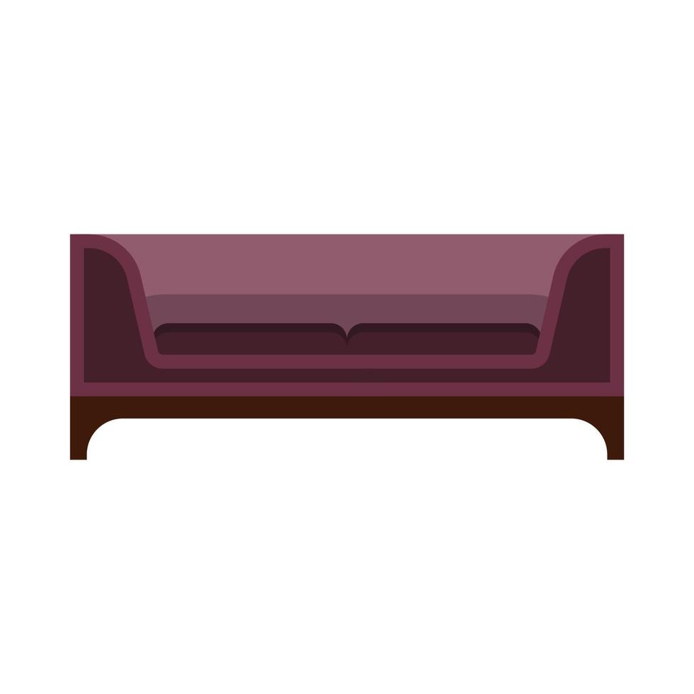 sofá mobiliário vector ícone vista frontal ilustração design. elemento de assento interior da sala de estar. casa divã plana aconchegante