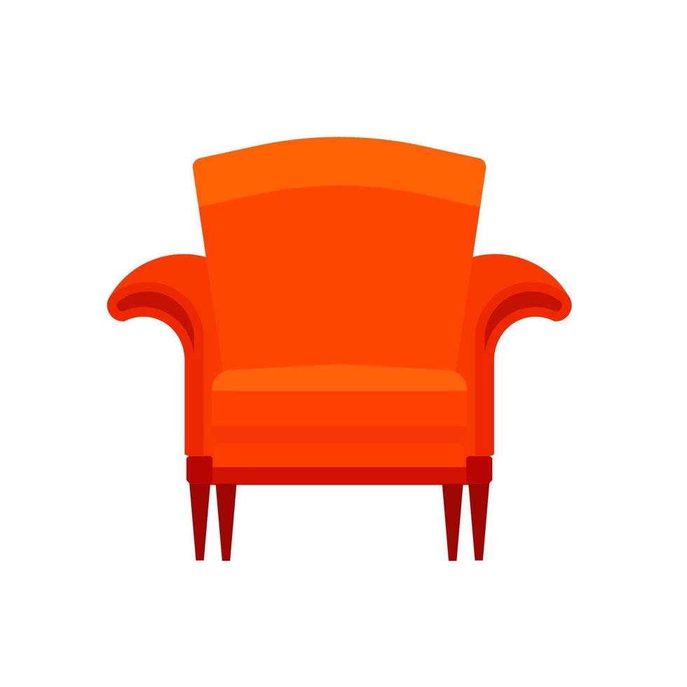 ícone de vetor de elemento confortável clássico do conceito de poltrona retrô. simples relaxar vazio interior de móveis marrons