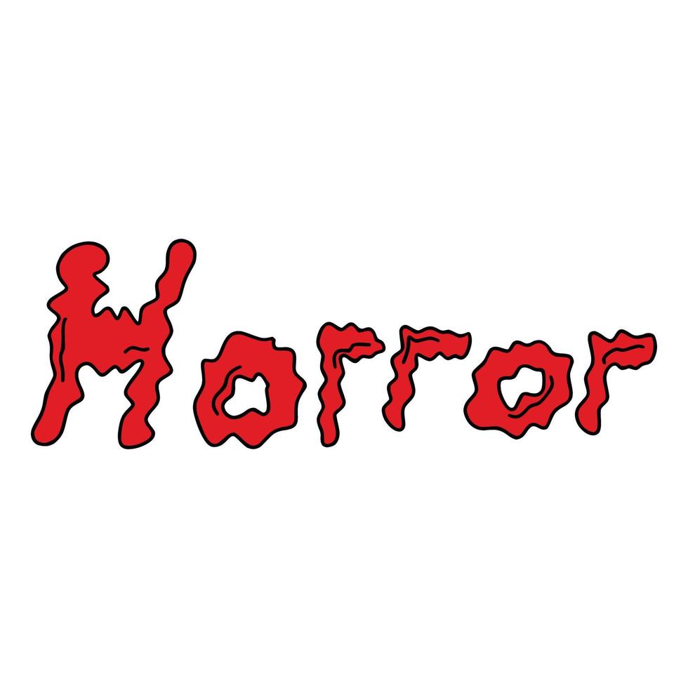 doodle cartoon palavra horror vetor