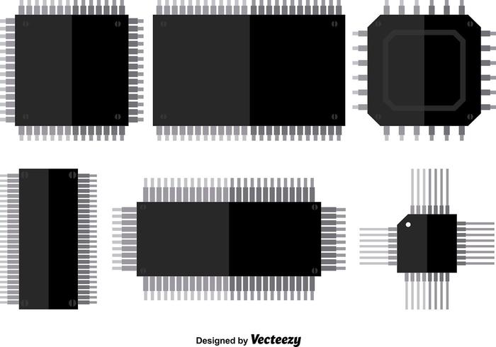 Ícones do vetor Microchip