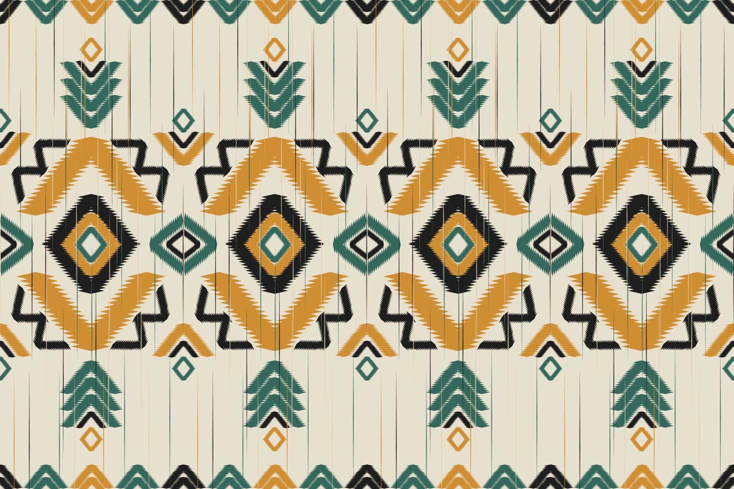 arte de padrão étnico de tapete. padrão sem emenda ikat em tribal. estilo americano, mexicano. design para plano de fundo, papel de parede, ilustração vetorial, tecido, vestuário, tapete, têxtil, batik, bordado. vetor