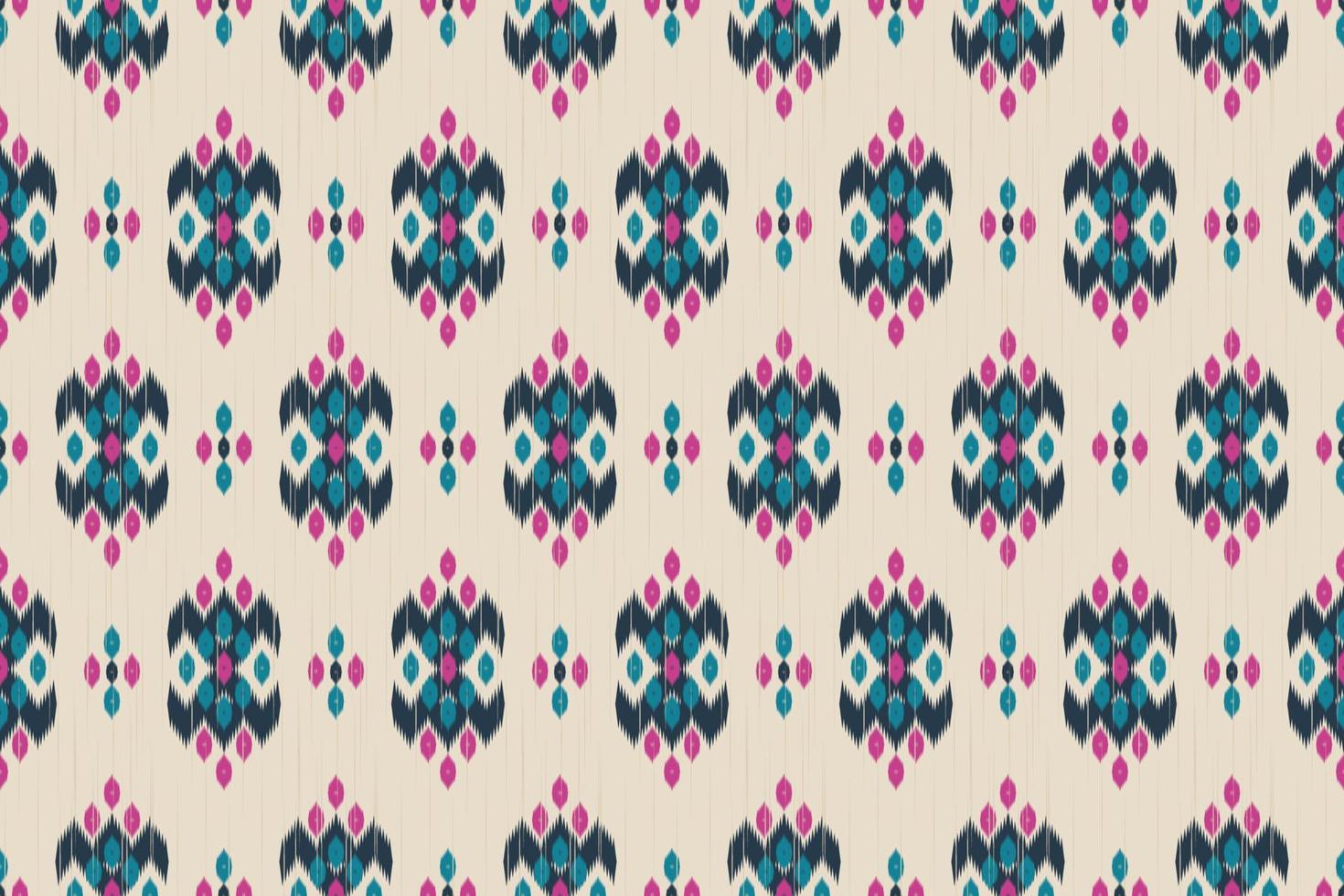 padrão sem emenda ikat em tribal. arte de padrão étnico de tecido. estilo americano, mexicano. design para plano de fundo, papel de parede, ilustração vetorial, tecido, vestuário, tapete, têxtil, batik, bordado. vetor