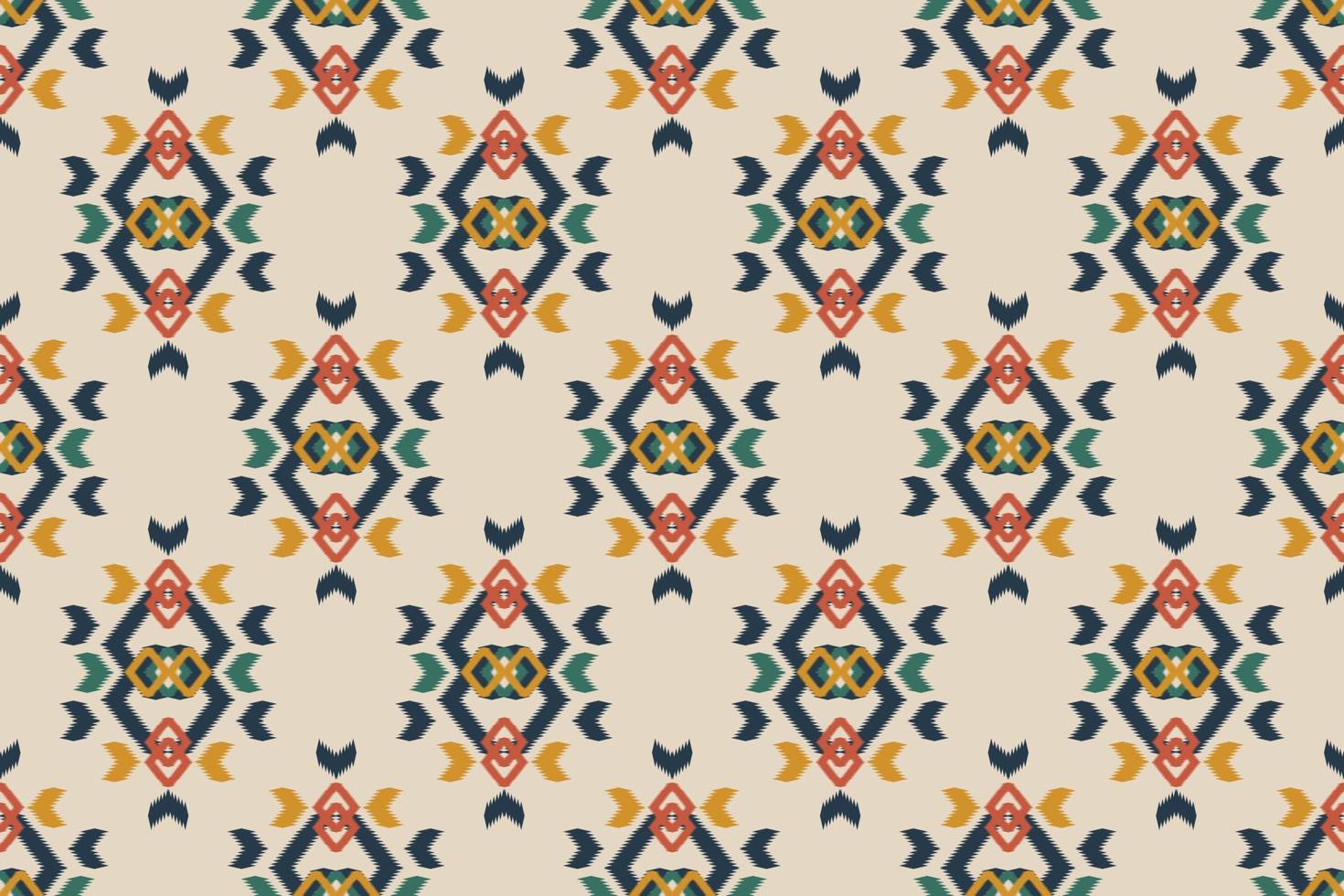 arte de padrão étnico de tecido. padrão sem emenda ikat em tribal. estilo americano, mexicano. design para plano de fundo, papel de parede, ilustração vetorial, tecido, vestuário, tapete, têxtil, batik, bordado. vetor