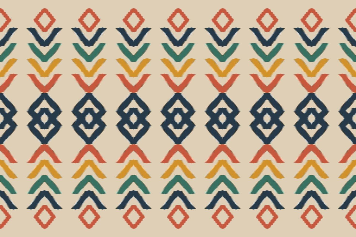 arte de padrão étnico de tecido. padrão sem emenda ikat em tribal. estilo americano, mexicano. design para plano de fundo, papel de parede, ilustração vetorial, tecido, vestuário, tapete, têxtil, batik, bordado. vetor