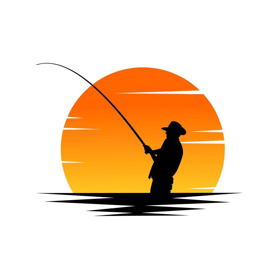 logotipo do pescador vetor