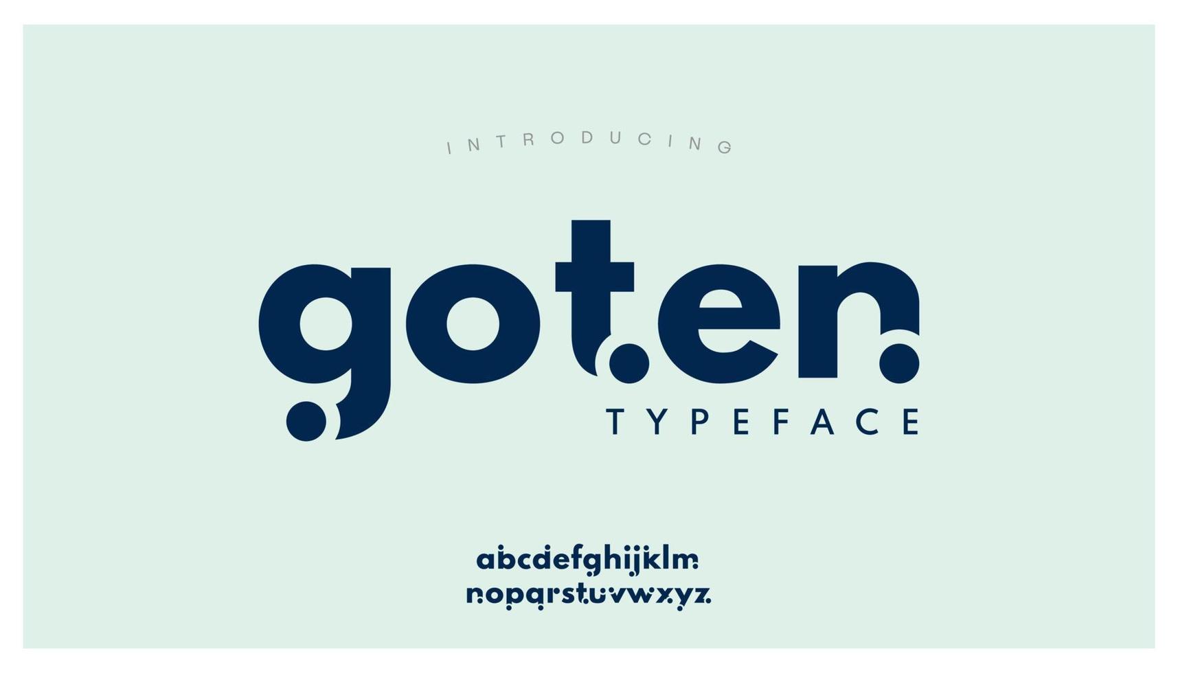 goten, um forte alfabeto em letras minúsculas sem serifa. fonte vetorial. vetor