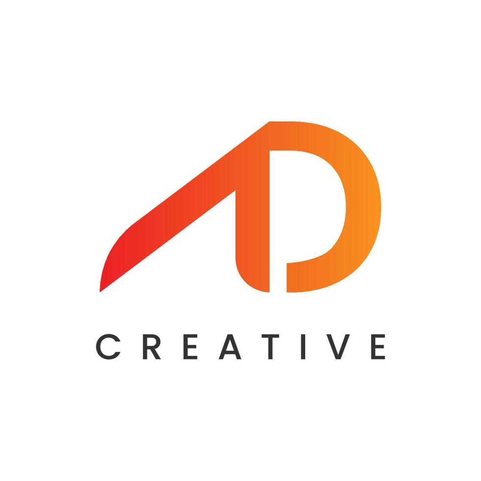 design de logotipo de letra inicial criativa gradiente moderno a e d vetor