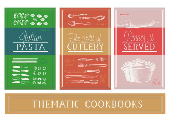 Vetor Vário Thematic Cookbooks Vector Background