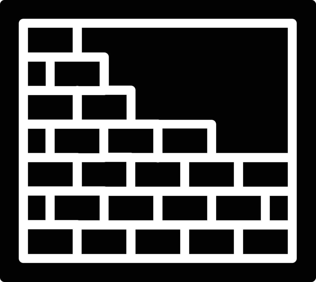 ícone de glifo de parede de tijolo vetor