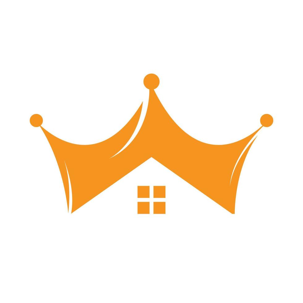 design de logotipo de vetor de rei em casa.