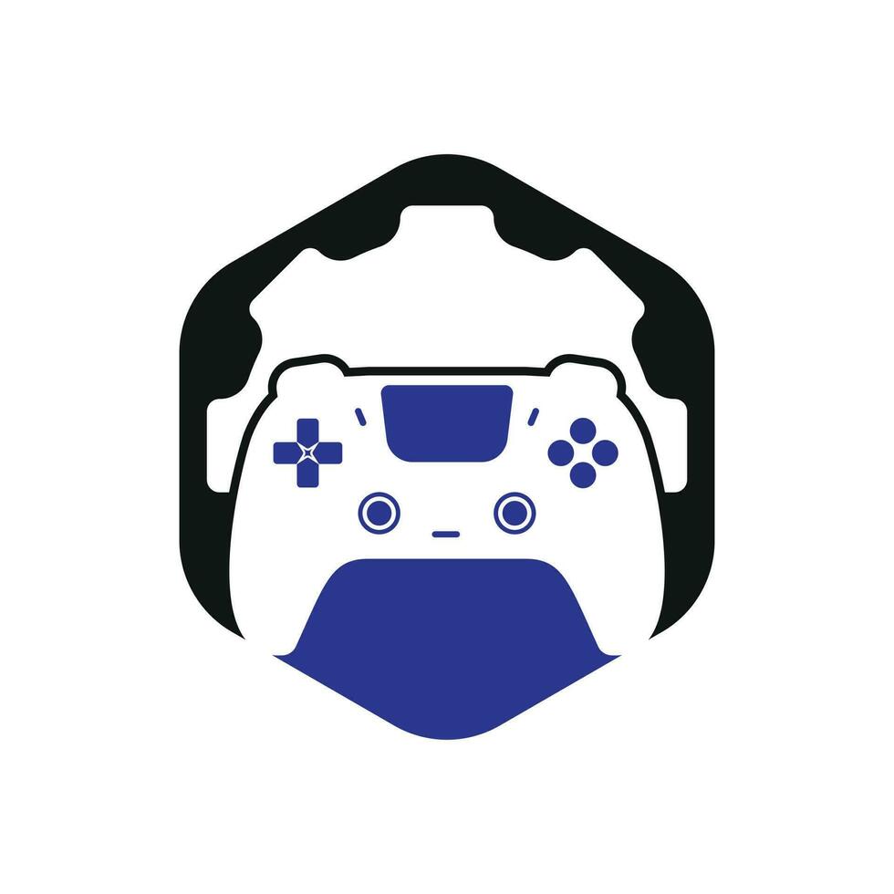 modelo de design de logotipo de vetor de reparo de videogame. gamepad com design de vetor de ícone de engrenagem.