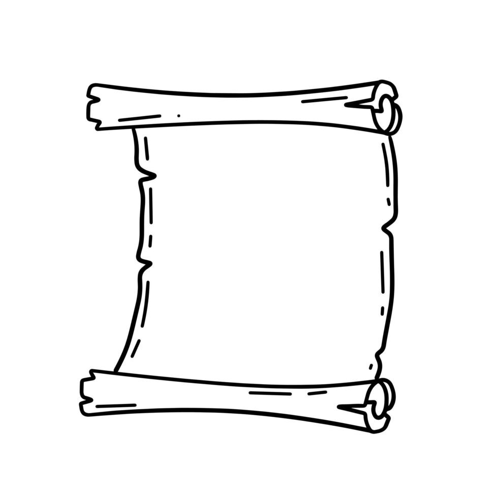 pergaminho antigo. modelo para texto antigo. papiro medieval. papel para escrever. esboço de ilustração de desenho animado vetor