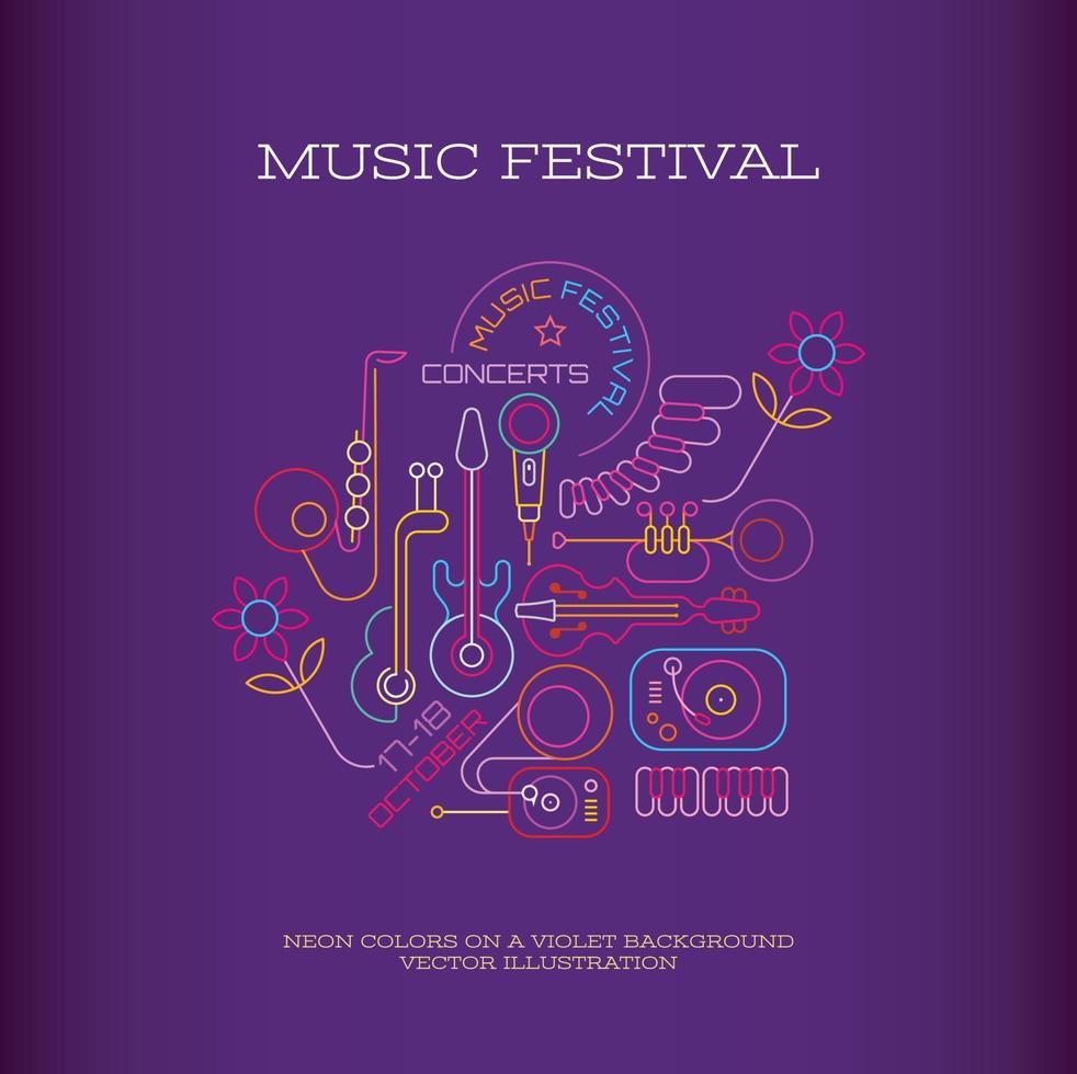 design de banner de festival de música vetor