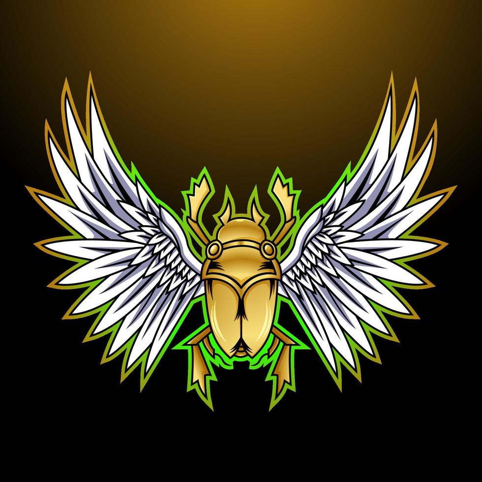 design de logotipo de mascote de esport escaravelho vetor