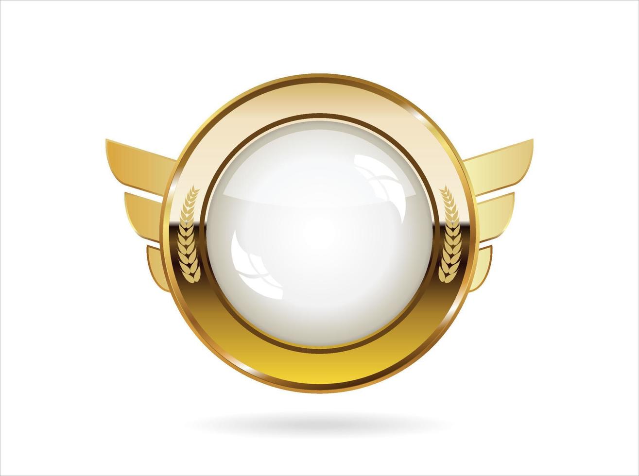 estilo retrô de distintivo dourado isolado no fundo branco vetor