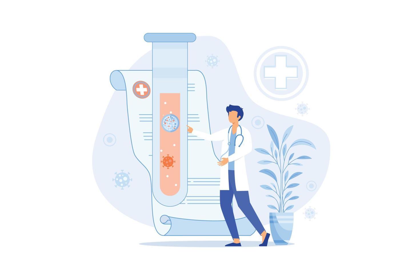 serviços de diagnóstico laboratorial. ferramentas médicas. ilustração vetorial colorida em estilo simples para centro de diagnóstico clínico ou anúncio de laboratório. vetor