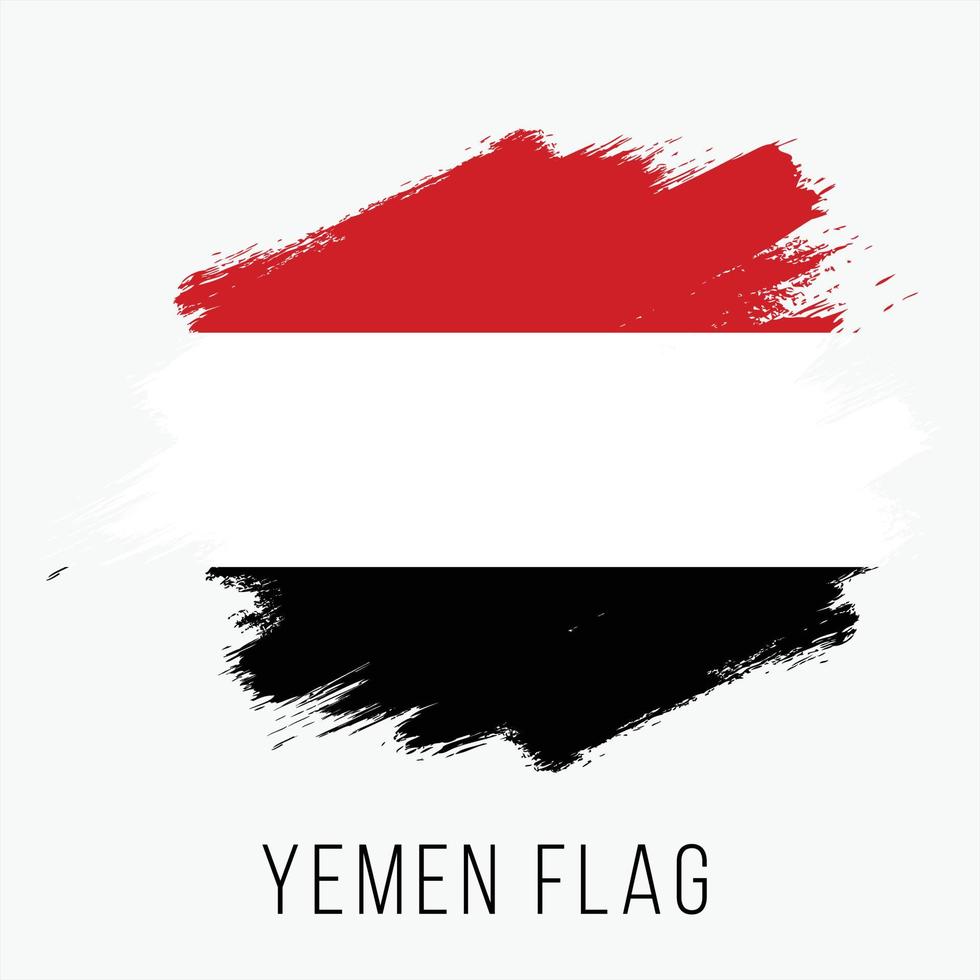 bandeira de vetor grunge iêmen
