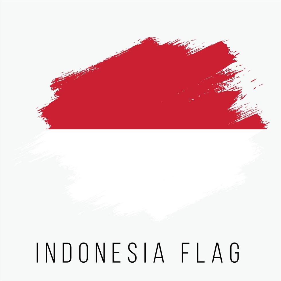 bandeira de vetor grunge indonésia