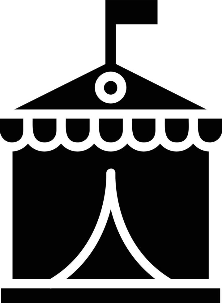 ícone de glifo de tenda de circo vetor