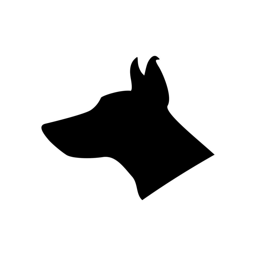 silhueta de doberman preto. ilustração vetorial de cachorro vetor