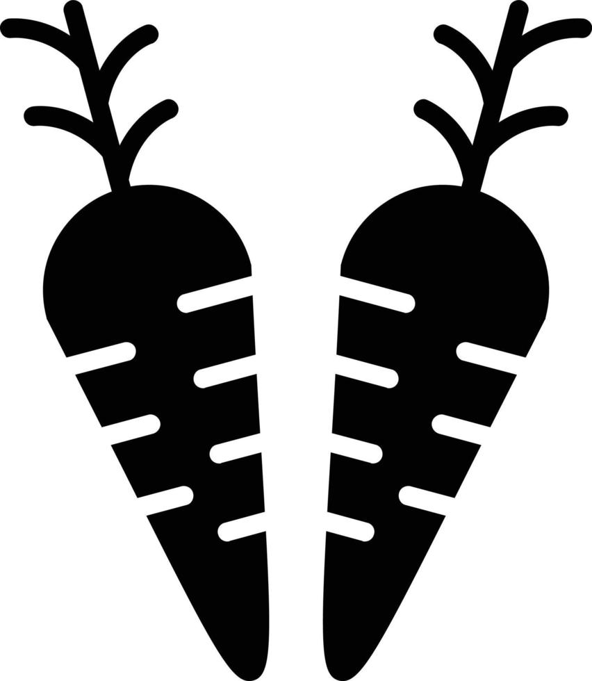 ícone de glifo de cenouras vetor