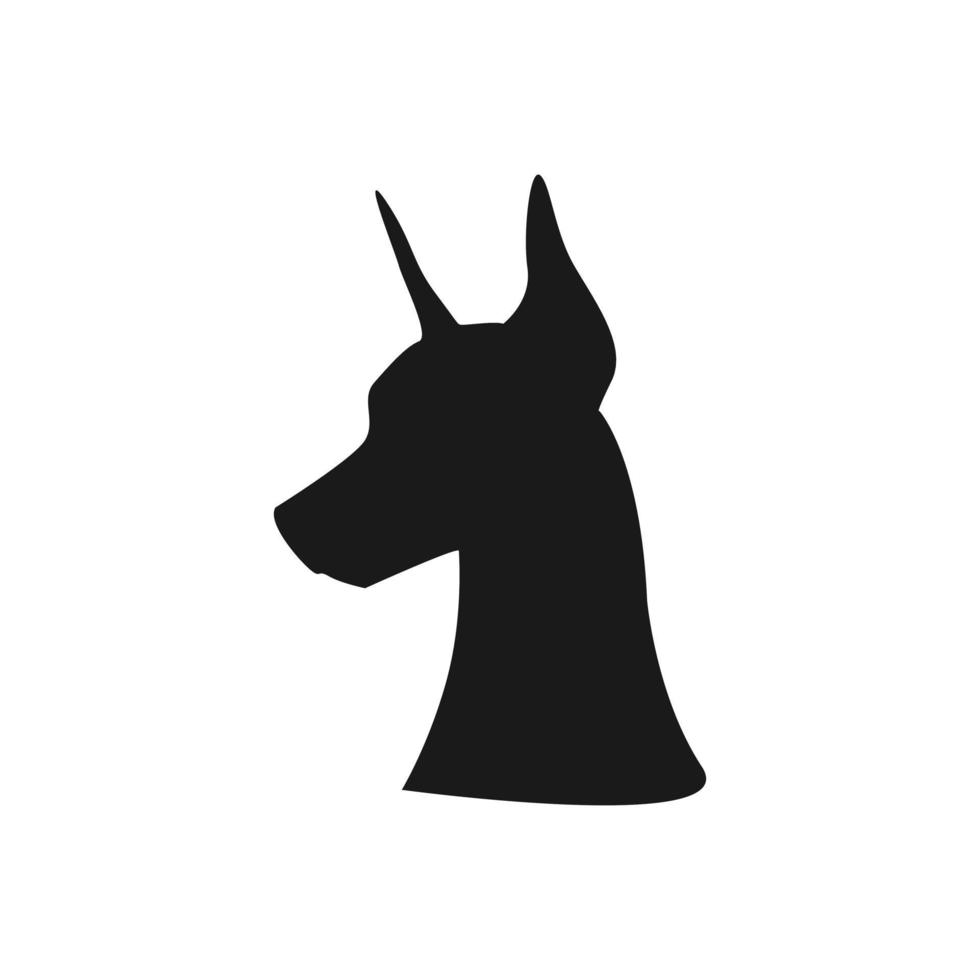 silhueta de doberman preto. ilustração vetorial de cachorro vetor