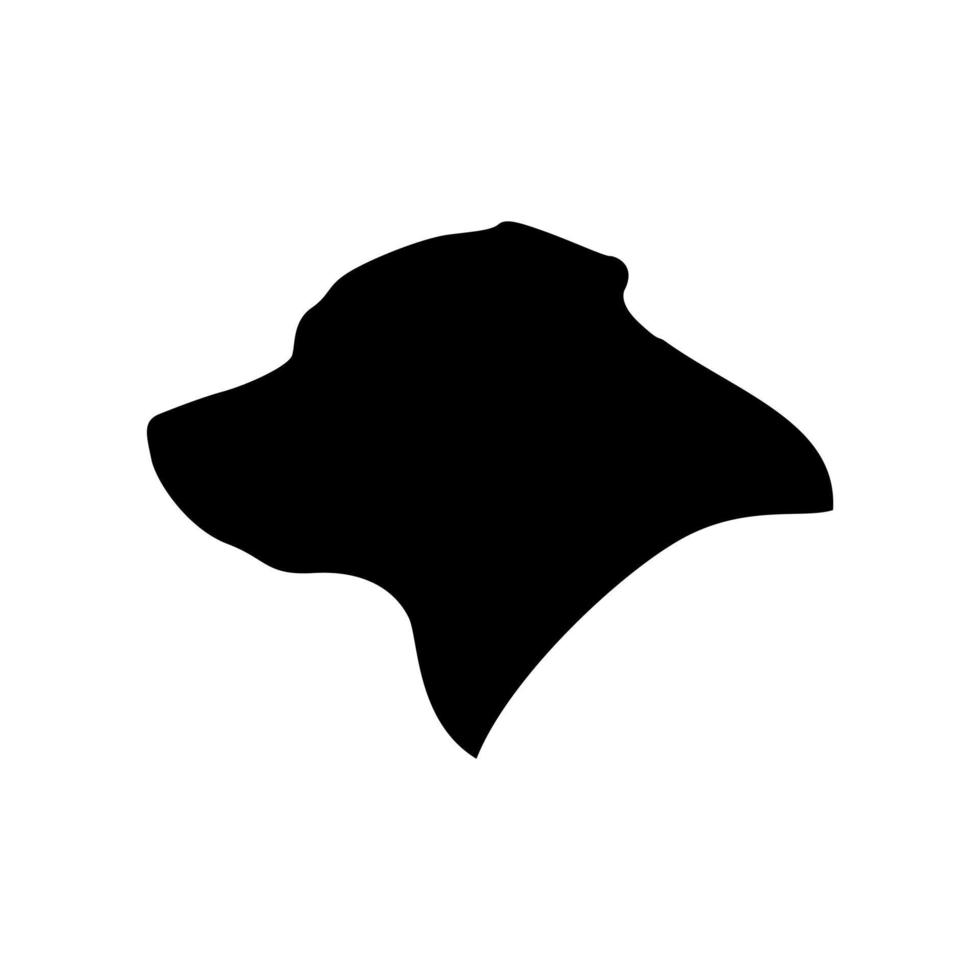 rottweiller cabeça símbolo silhueta design plano ilustração vetorial. logotipo do cachorro vetor