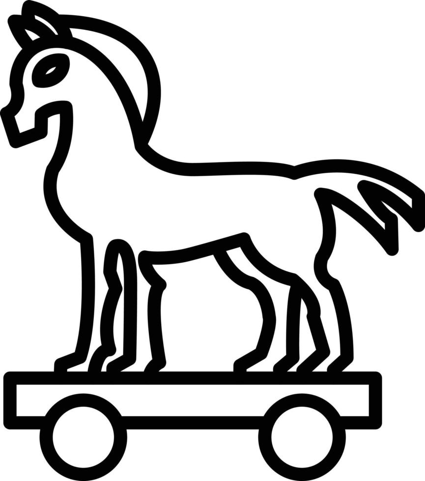 ícone de linha de cavalo de tróia vetor