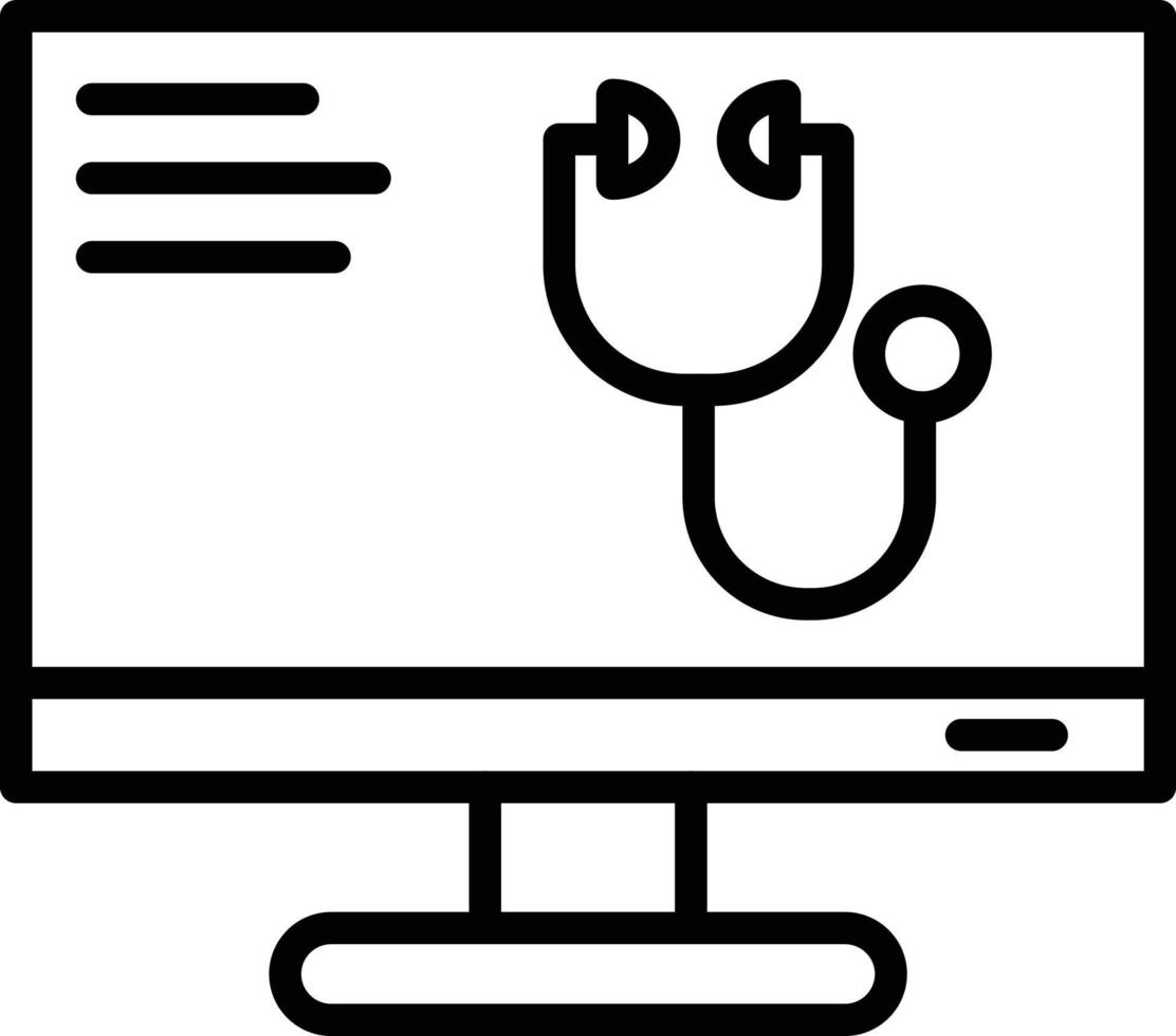 ícone de linha de saúde médica online vetor