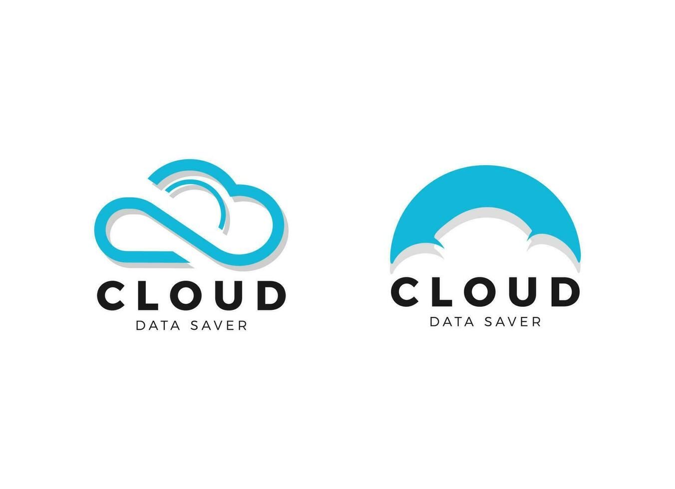 design de logotipo de armazenamento de dados em nuvem do sistema vetor