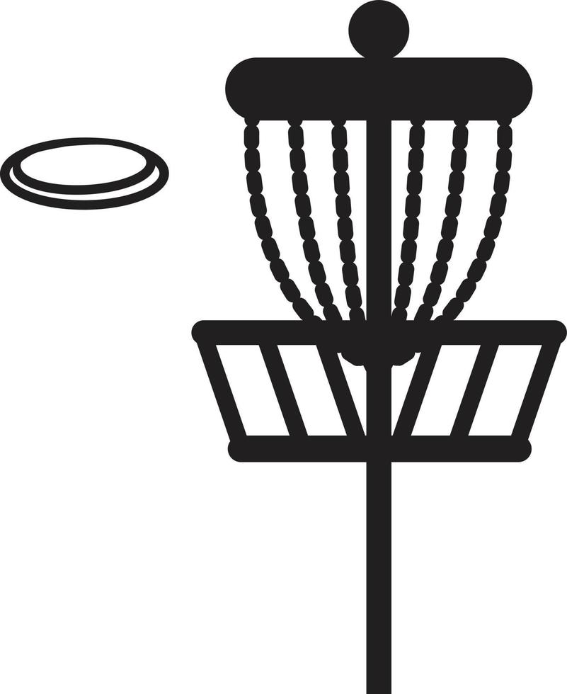 ícone de cesta de golfe disco em fundo branco. logotipo de golfe de disco. símbolo de esporte de golfe de disco. estilo plano. vetor