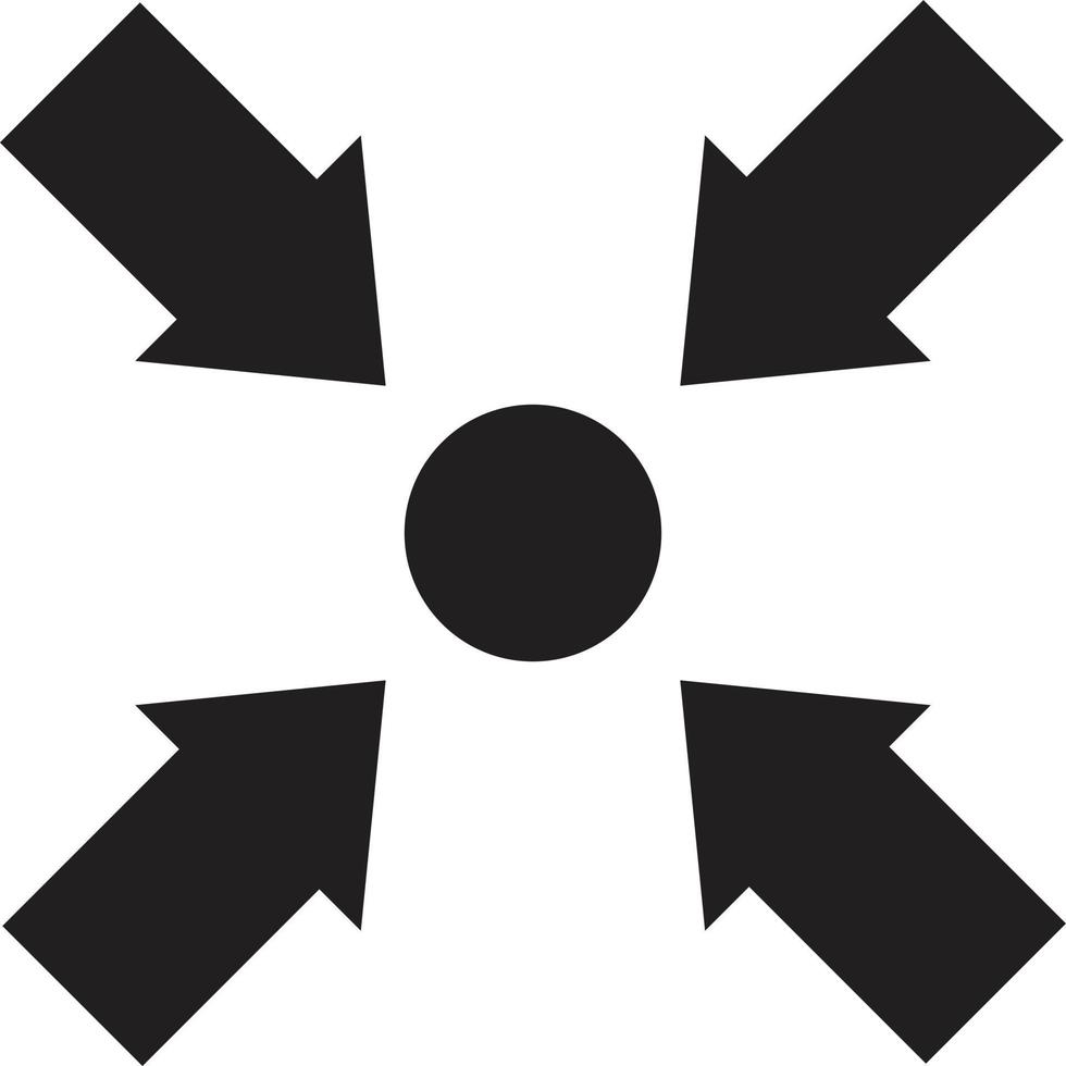 ícone de ponto de encontro em fundo branco. sinal de centro preto ponteiro. estilo plano. vetor